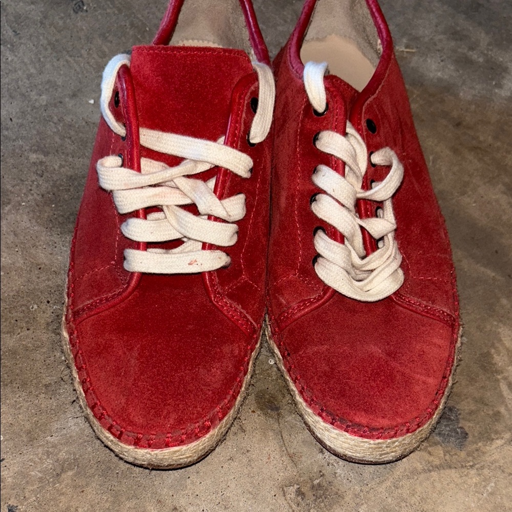 Red Suede Women's Sneakers